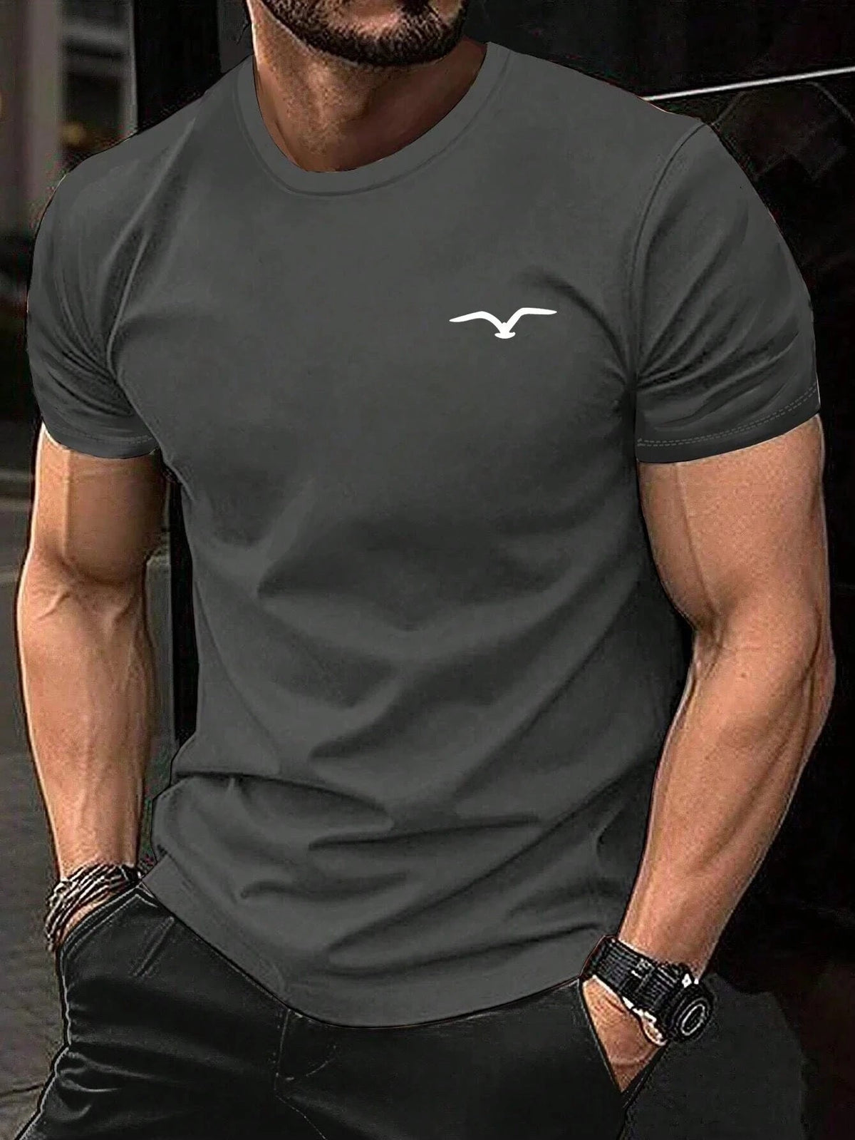 T-shirt en Coton à Manches Courtes - Homme Urbain EU